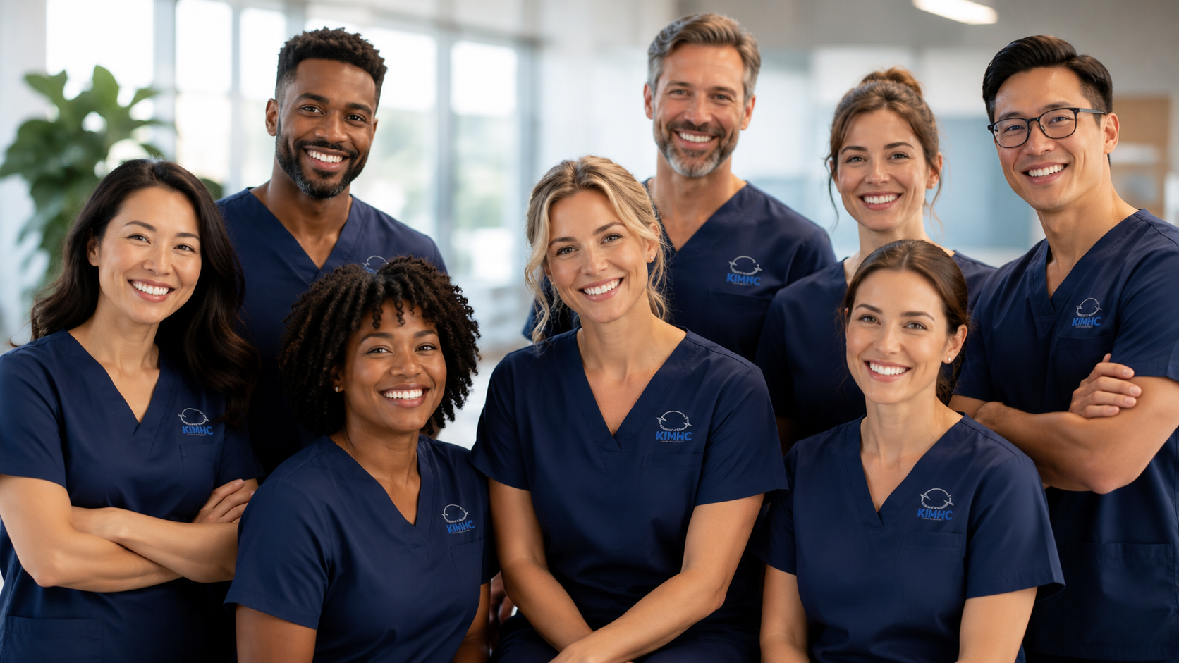KIMHC team in navy scrubs