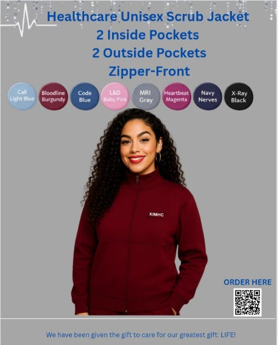 The Vital Jacket unisex zip-front scrub jacket