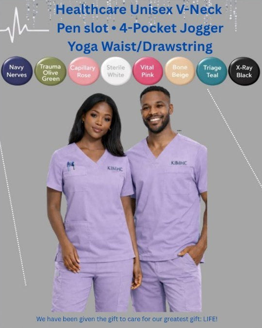 KIMHC Essential Unisex V-Neck 4 Pocket Jogger Set