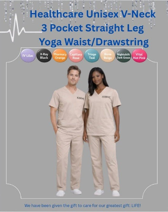 KIMHC Essential Unisex V-Neck 3 Pocket Straight Leg Set