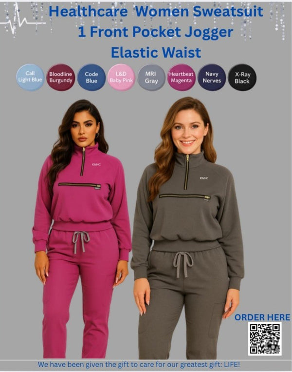 KIMHC Fashion Women Front Pocket Jogger Sweatsuit