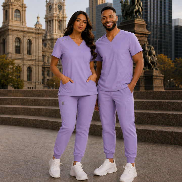 KIMHC Fashion Unisex Multi-Loop Jogger Set in Calm Lavender