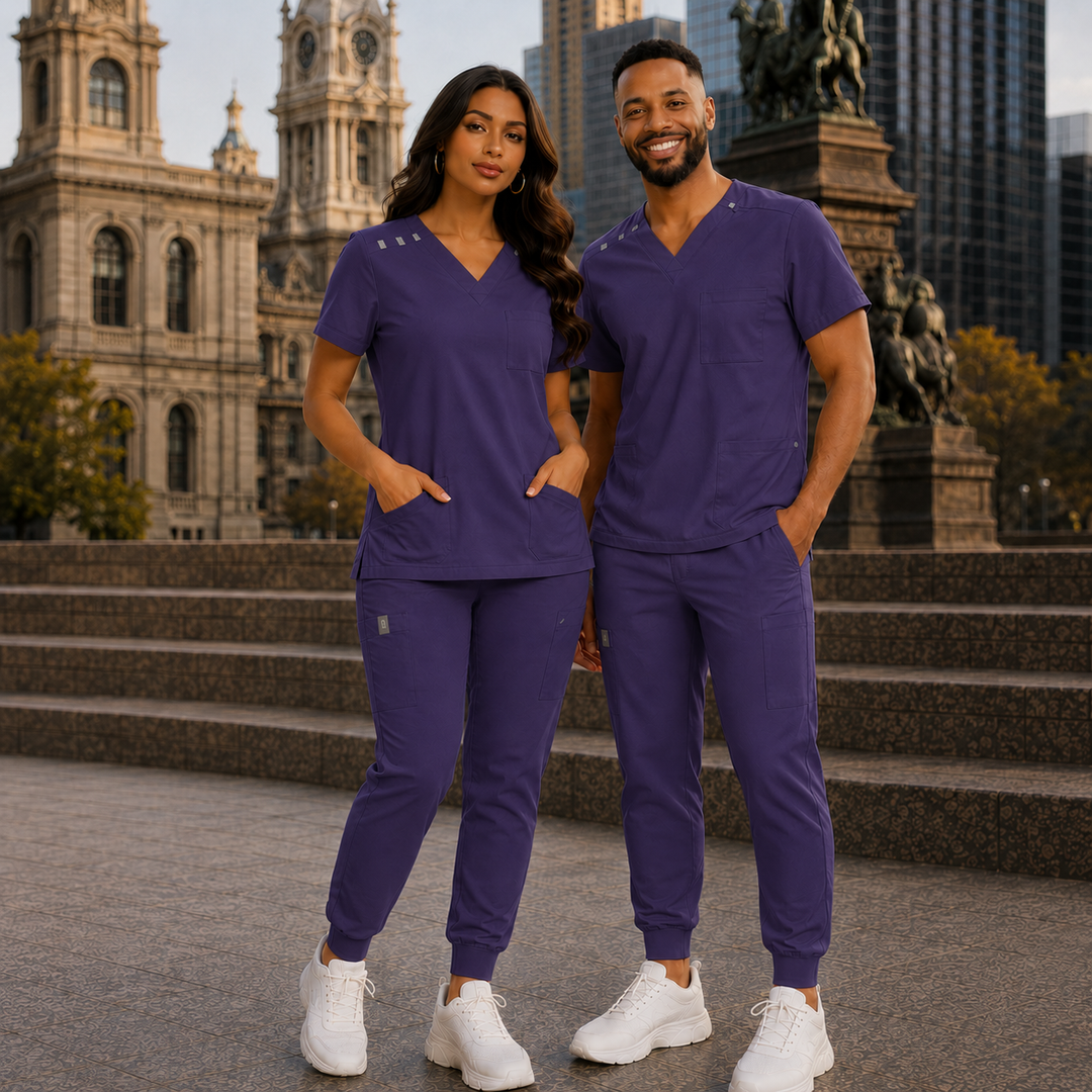 KIMHC Fashion Unisex Multi-Loop Jogger Set in Iodine Purple
