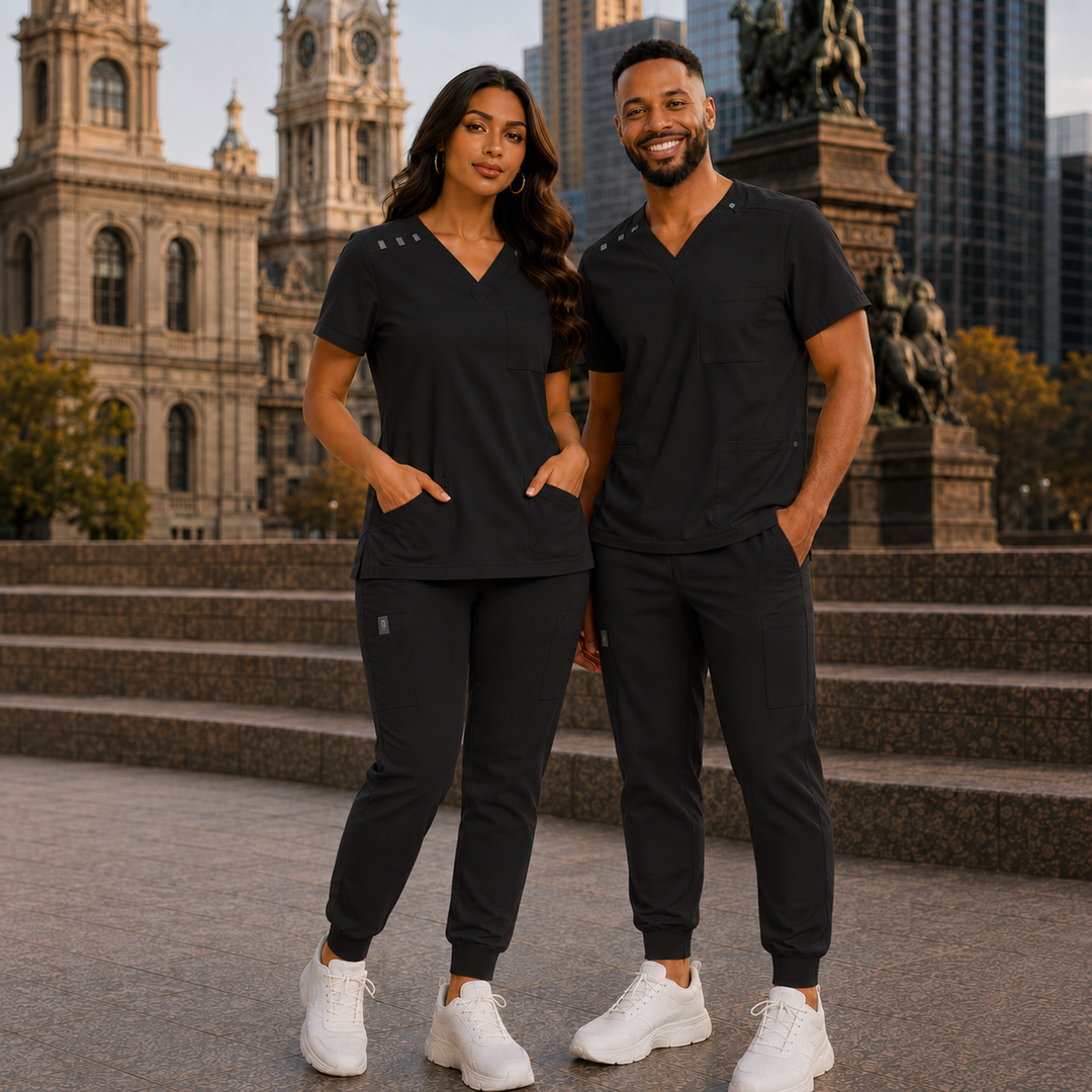 KIMHC Fashion Unisex Multi-Loop Jogger Set in X-Ray Black