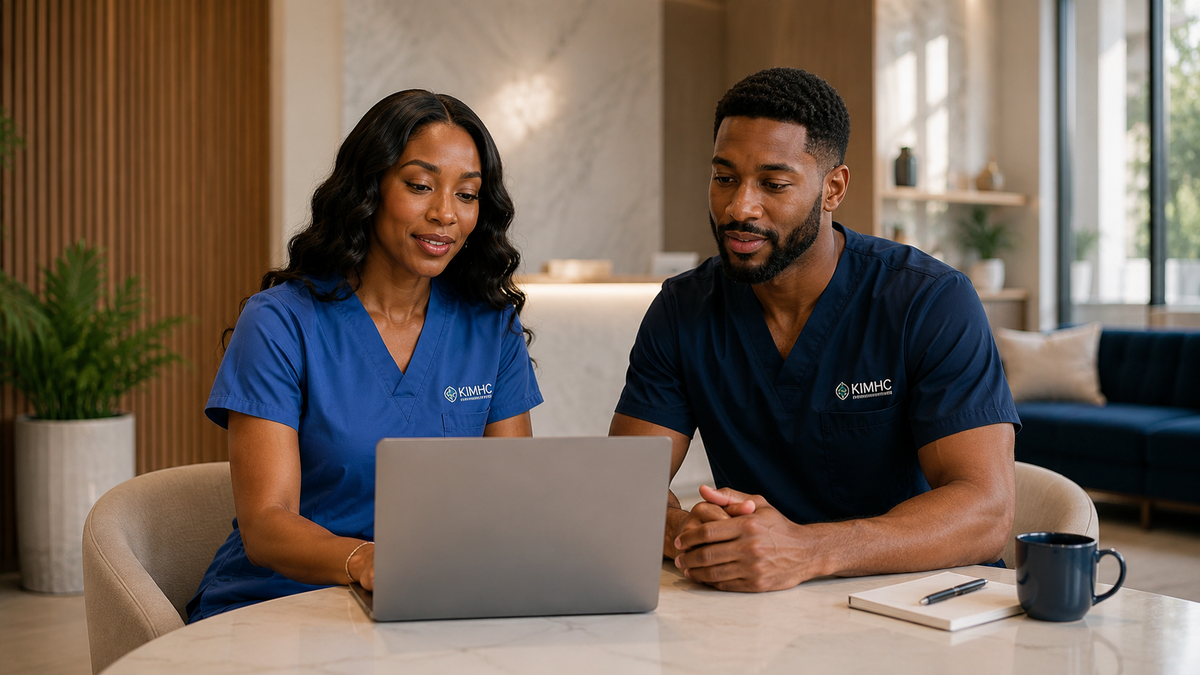 KIMHC support professional reviewing store policies and customer information