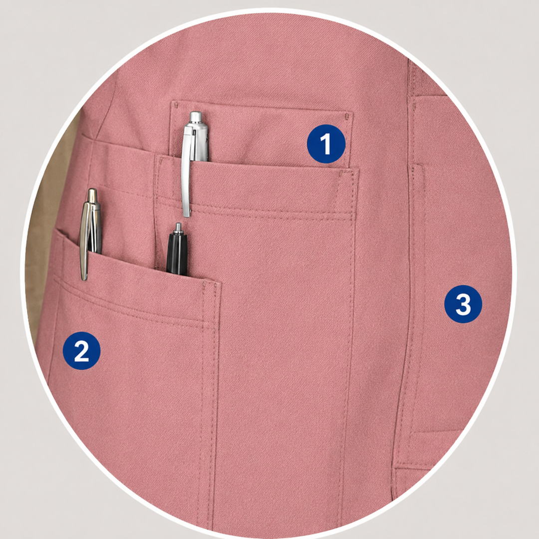 The Vital 3 Straight in Capillary Rose — numbered 3-pocket system