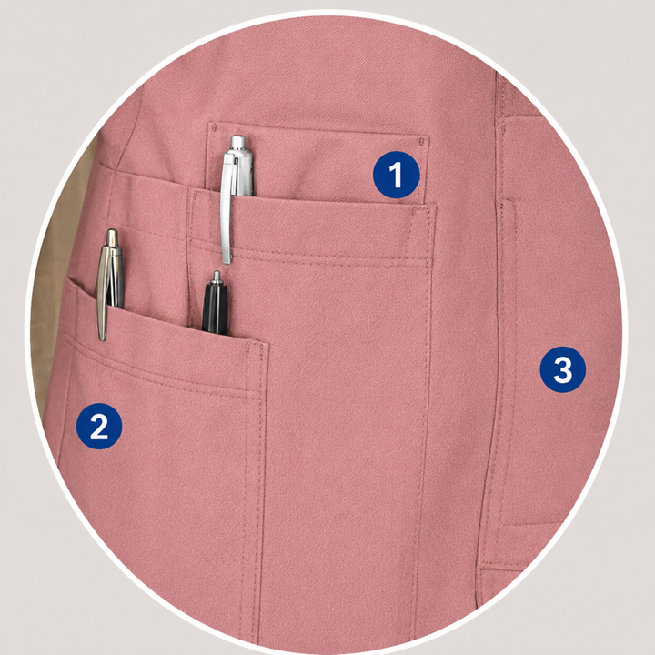 The Vital 3 Straight in Capillary Rose — numbered 3-pocket system