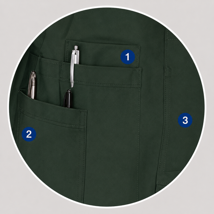 The Vital 3 Straight in Nightshift Dark Green — numbered 3-pocket system
