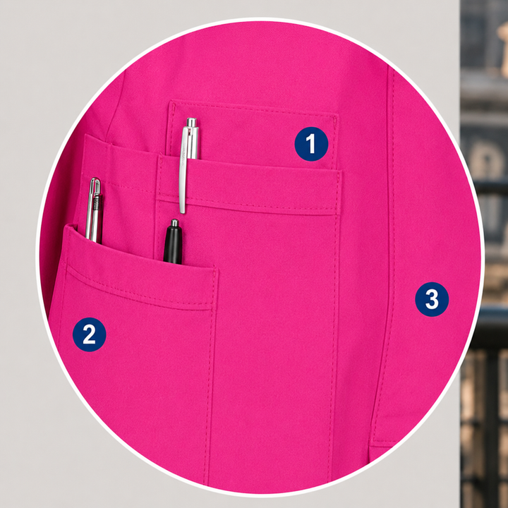 The Vital 3 Straight in Vital Hot Pink — numbered 3-pocket system