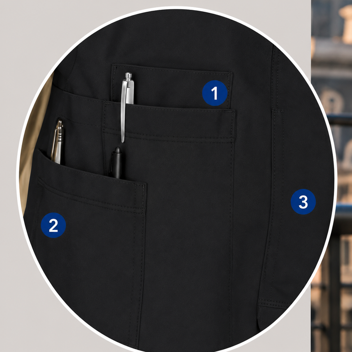 The Vital 3 Straight in X-Ray Black — numbered 3-pocket system