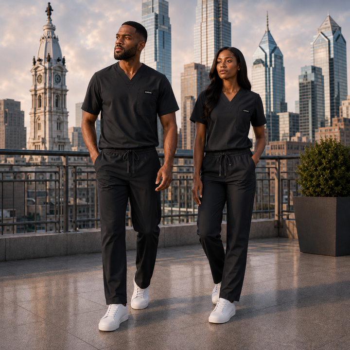 The Vital 3 Straight in X-Ray Black — KIMHC branded unisex two-person view
