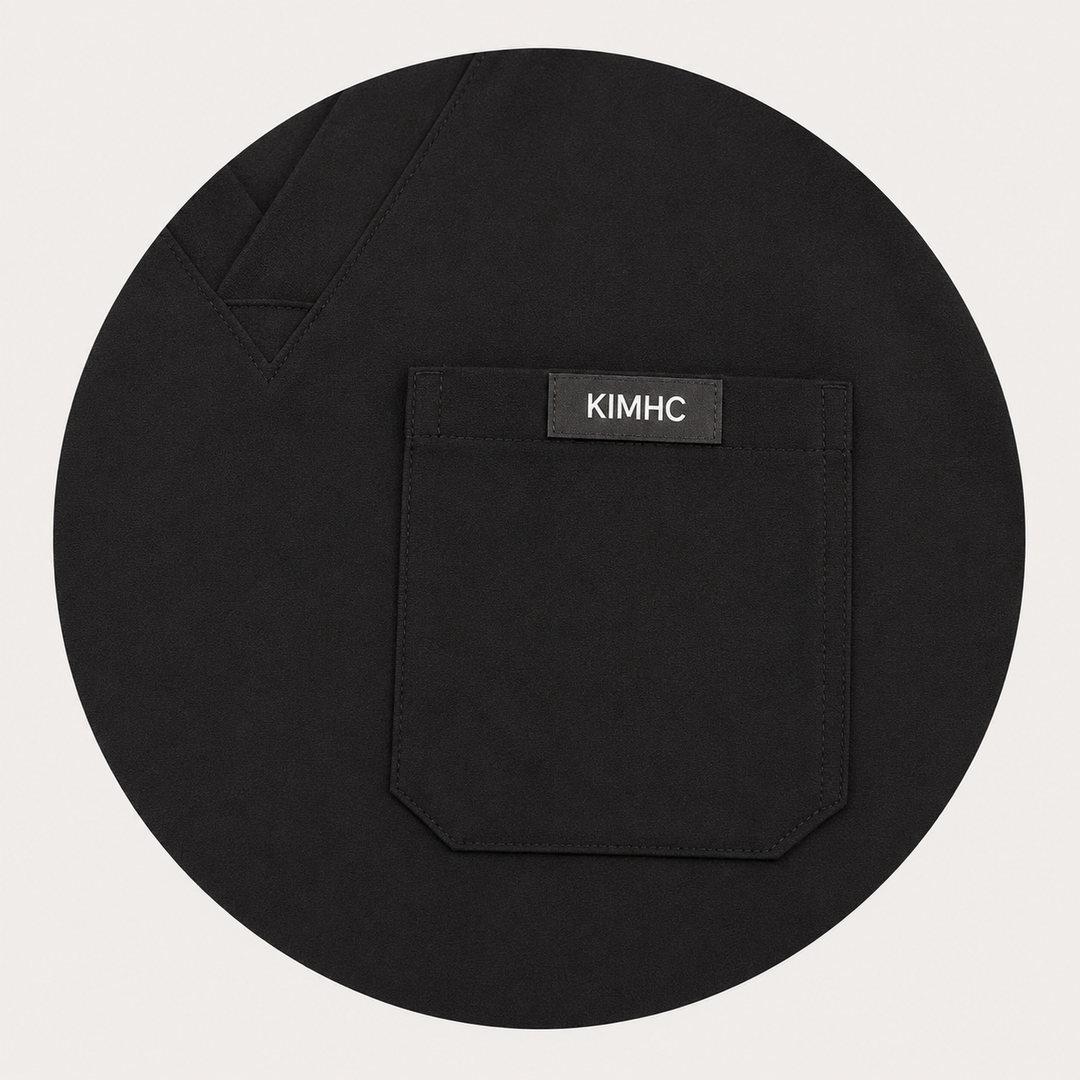 The Vital Jogger in X-Ray Black — one chest pocket with woven KIMHC tag
