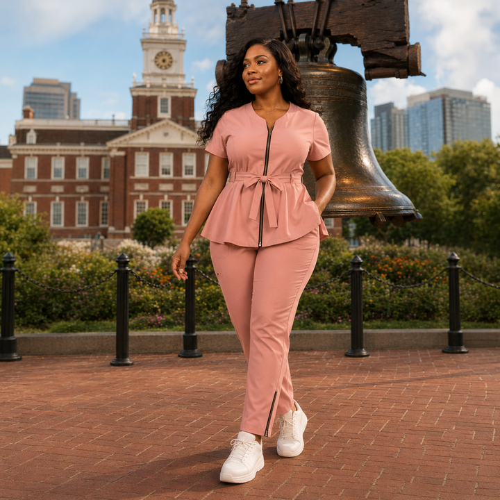 The Vital Peplum in L&amp;D Baby Pink