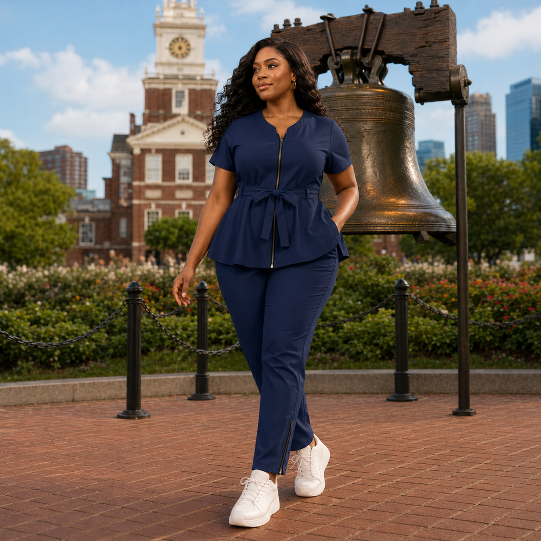 The Vital Peplum in Navy Nerves